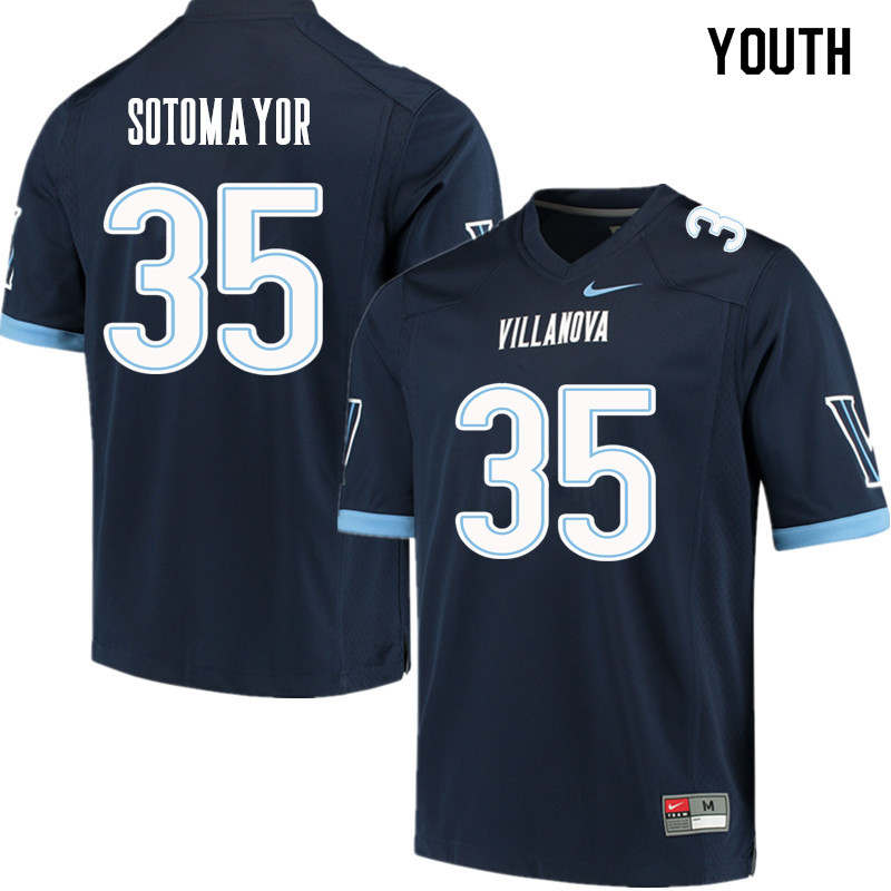 Youth #35 Joseph Sotomayor Villanova Wildcats College Football Jerseys Sale-Navy - Click Image to Close